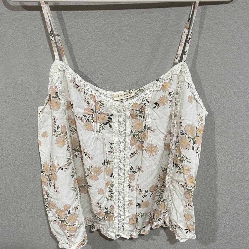 Floral Lace Trim tank
